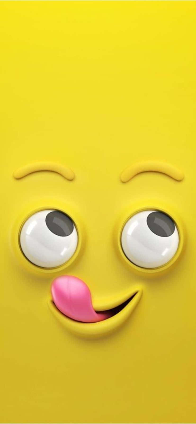 Funny Yellow Face Emoji Tongue Out Wallpaper