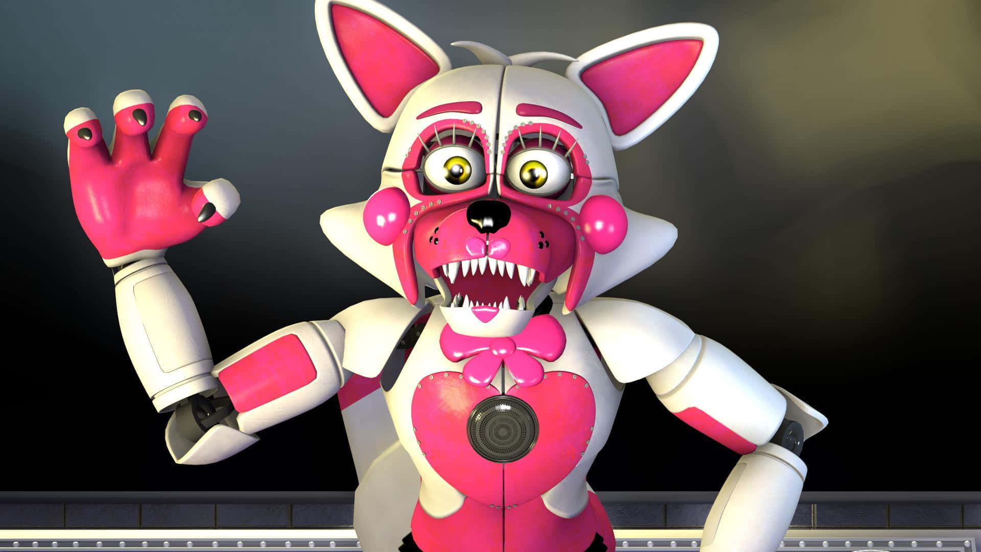 Vibrant and Colorful Funtime Foxy from Five Nights at Freddy's Sister Location Wallpaper