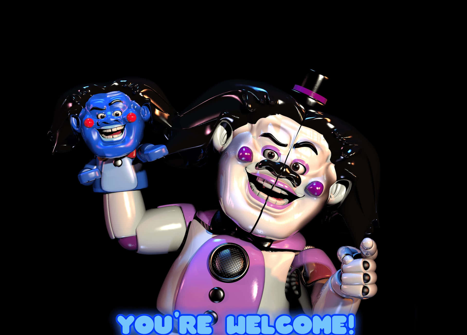Caption: Animated Funtime Freddy Character Wallpaper