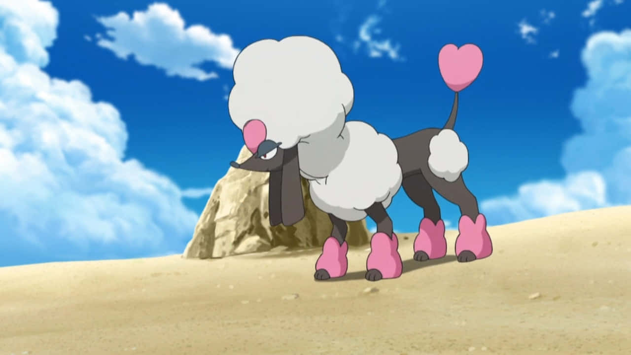 Furfrou Pokémon In De Woestijn Achtergrond