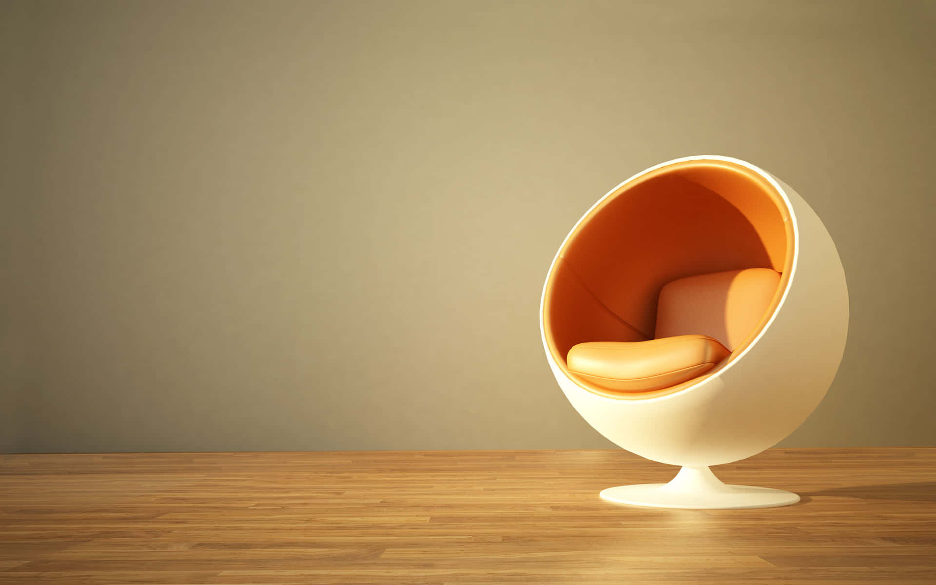 Egg Chair On A Wooden Floor