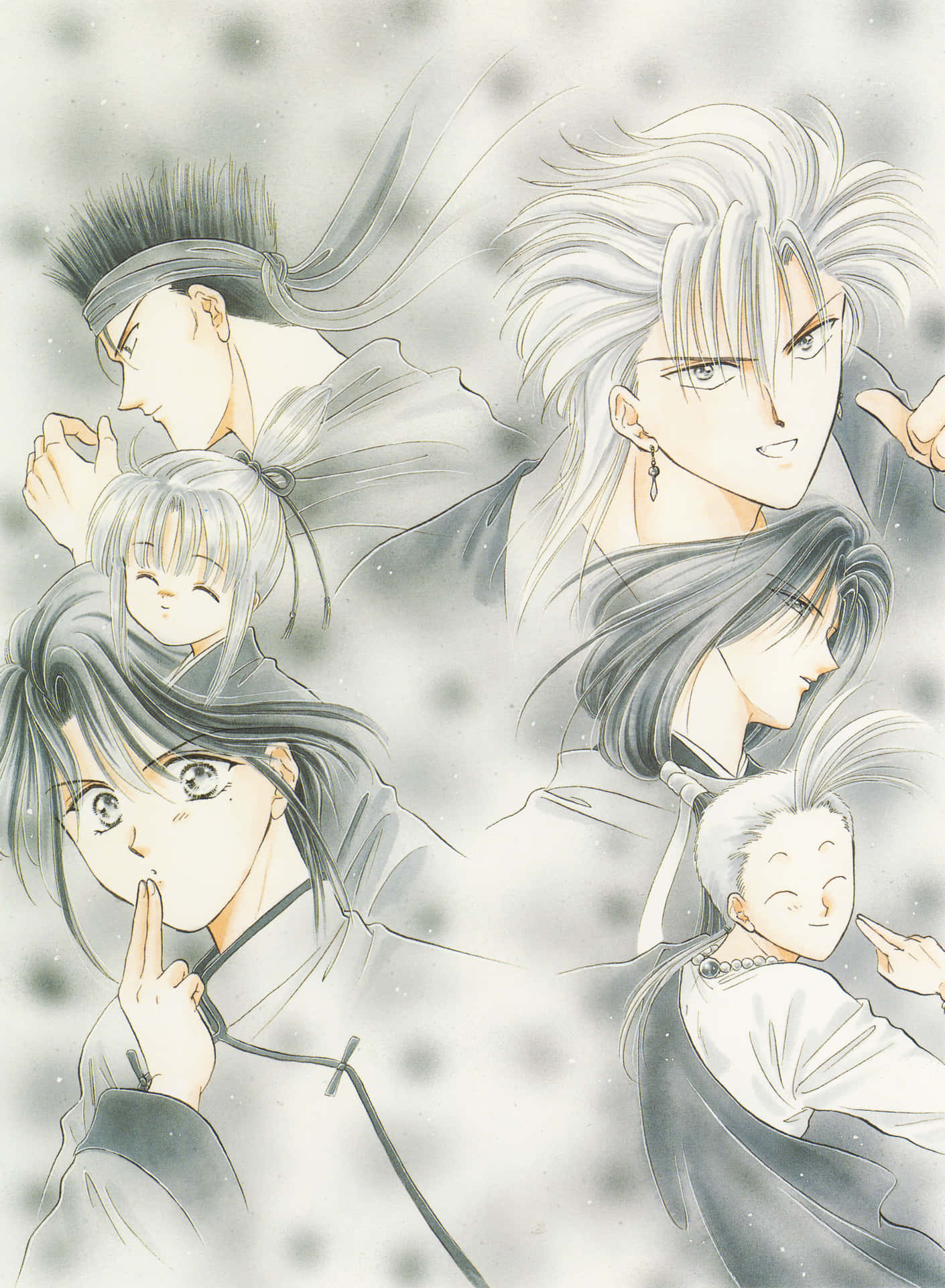 Fushigi Yuugi Nuriko Character Collage Wallpaper