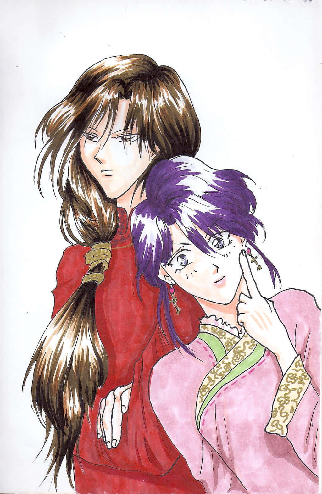 Fushigi Yuugi Nurikoand Hotohori Illustration Wallpaper