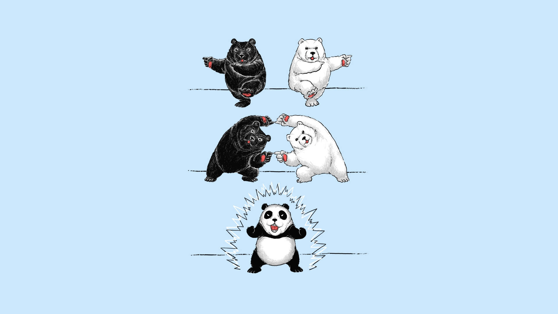 Fusiónde Panda Y Humor. Fondo de pantalla