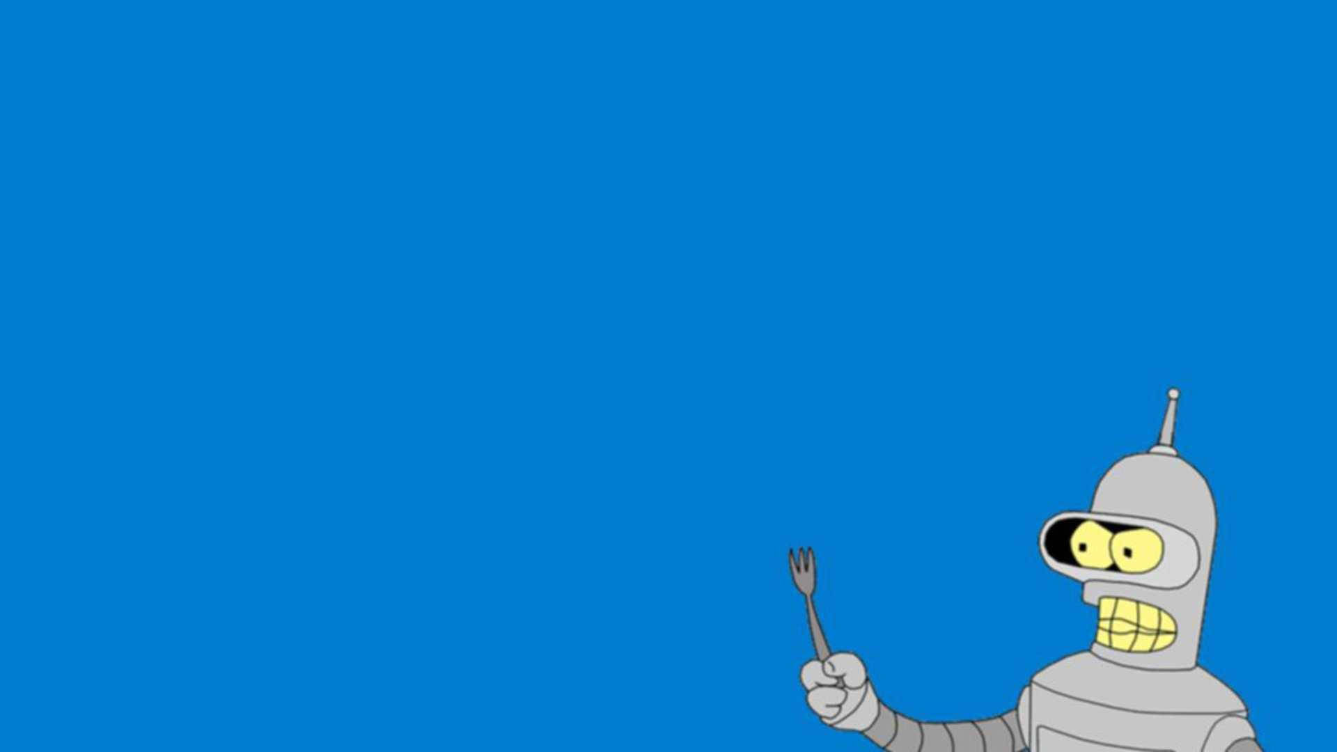 Futurama Bender With Fork Wallpaper