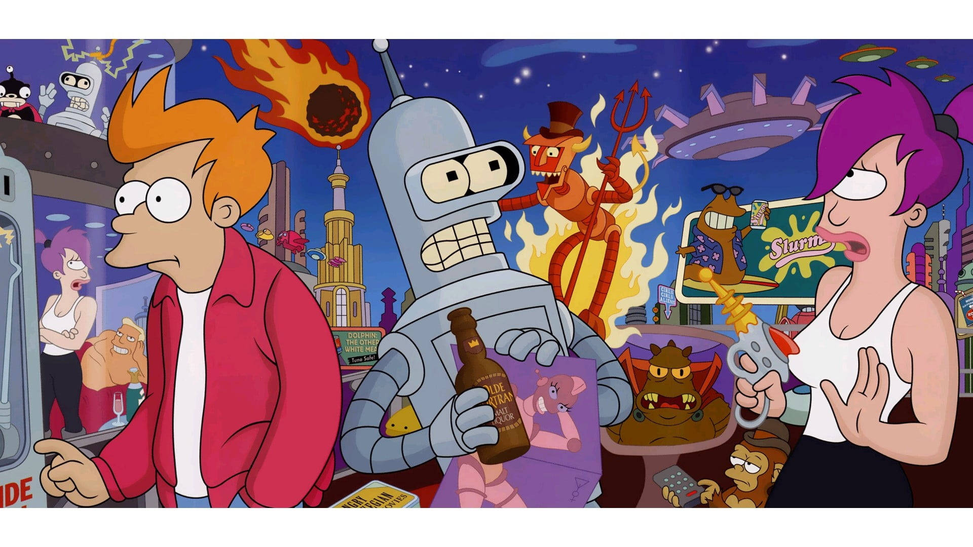 Futurama Leela And Bender Background