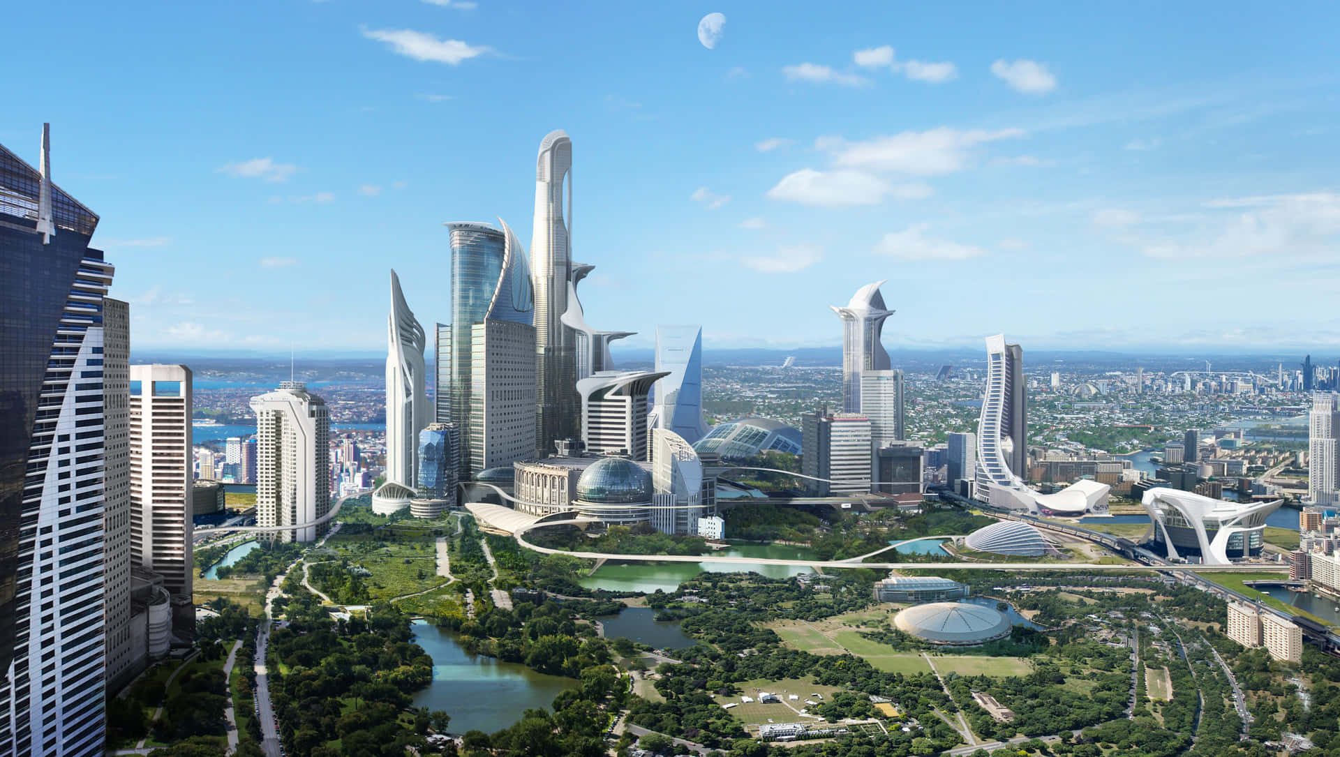 Unvistazo A La Ciudad Futurista Fondo de pantalla