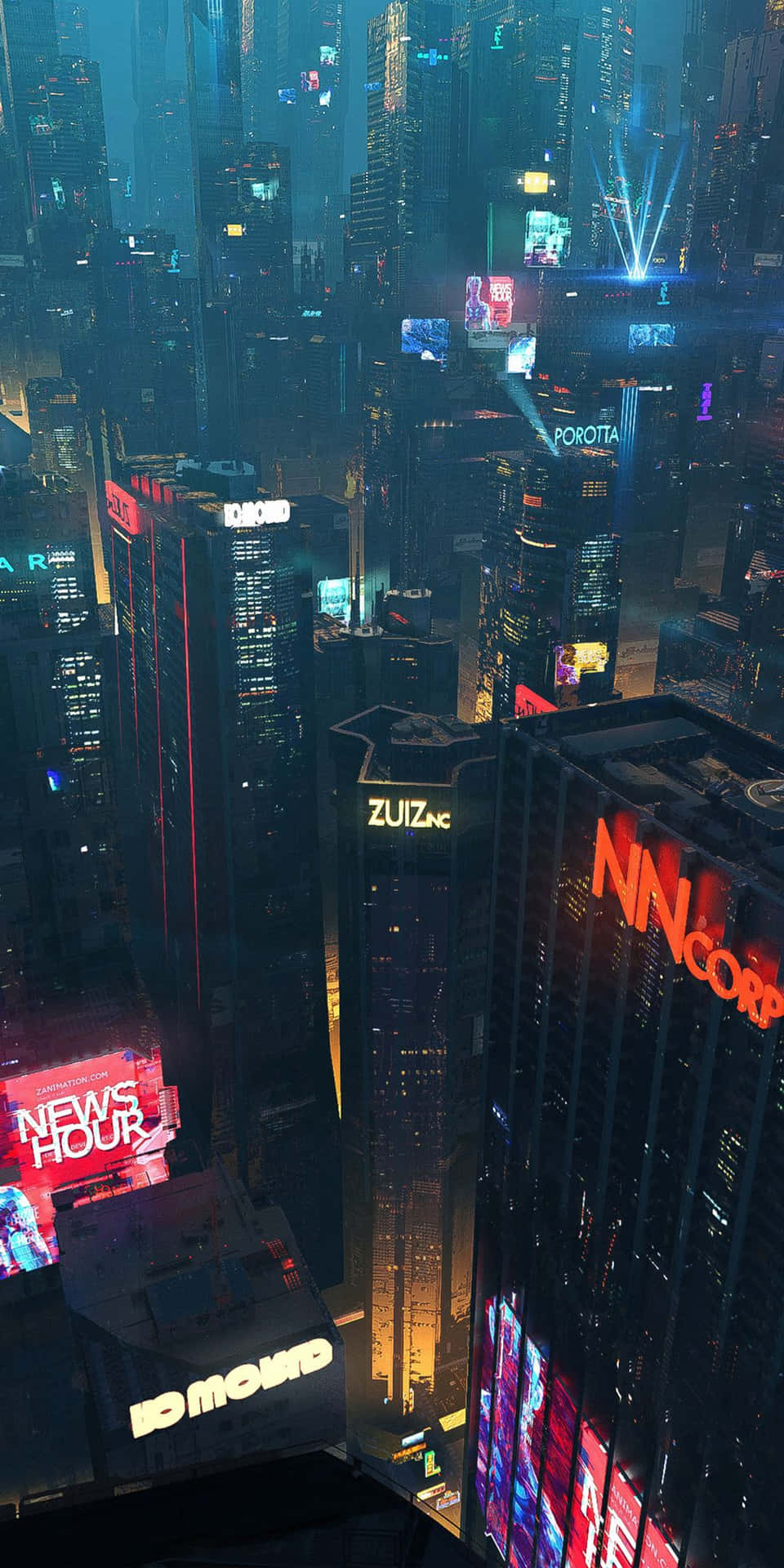 Take a look at the future with this futuristic city skyline Wallpaper
