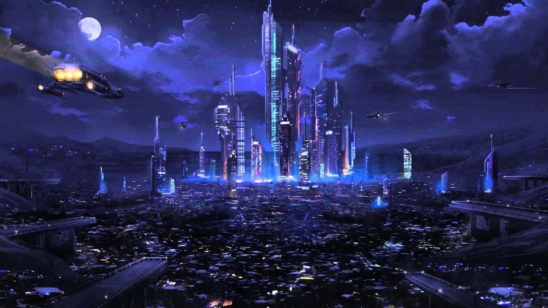 A View of the Futuristic City Wallpaper
