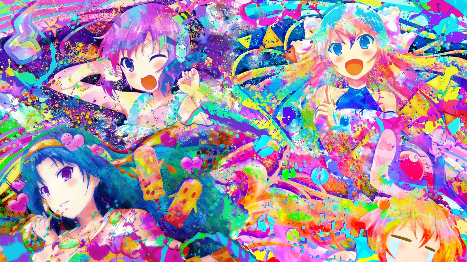 Future Colorful Anime Multiverse Wallpaper