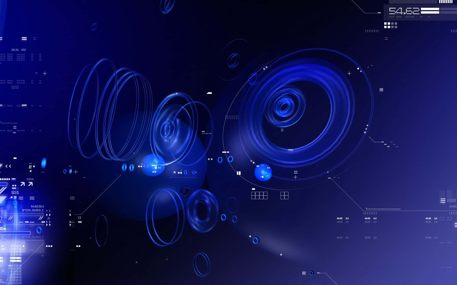 Future Blue Abstract Circles Desktop Wallpaper