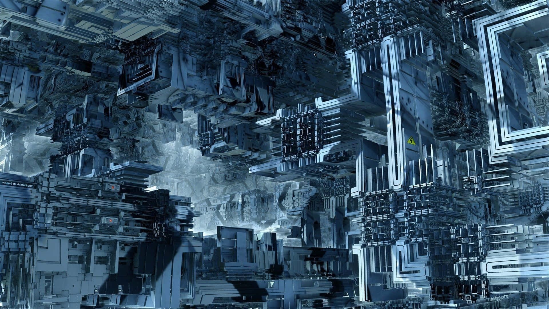 Futuristisk by med futuristiske bygninger Wallpaper