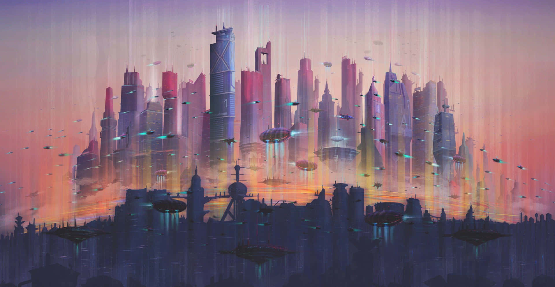 Skyscraper Future City Animated Picture