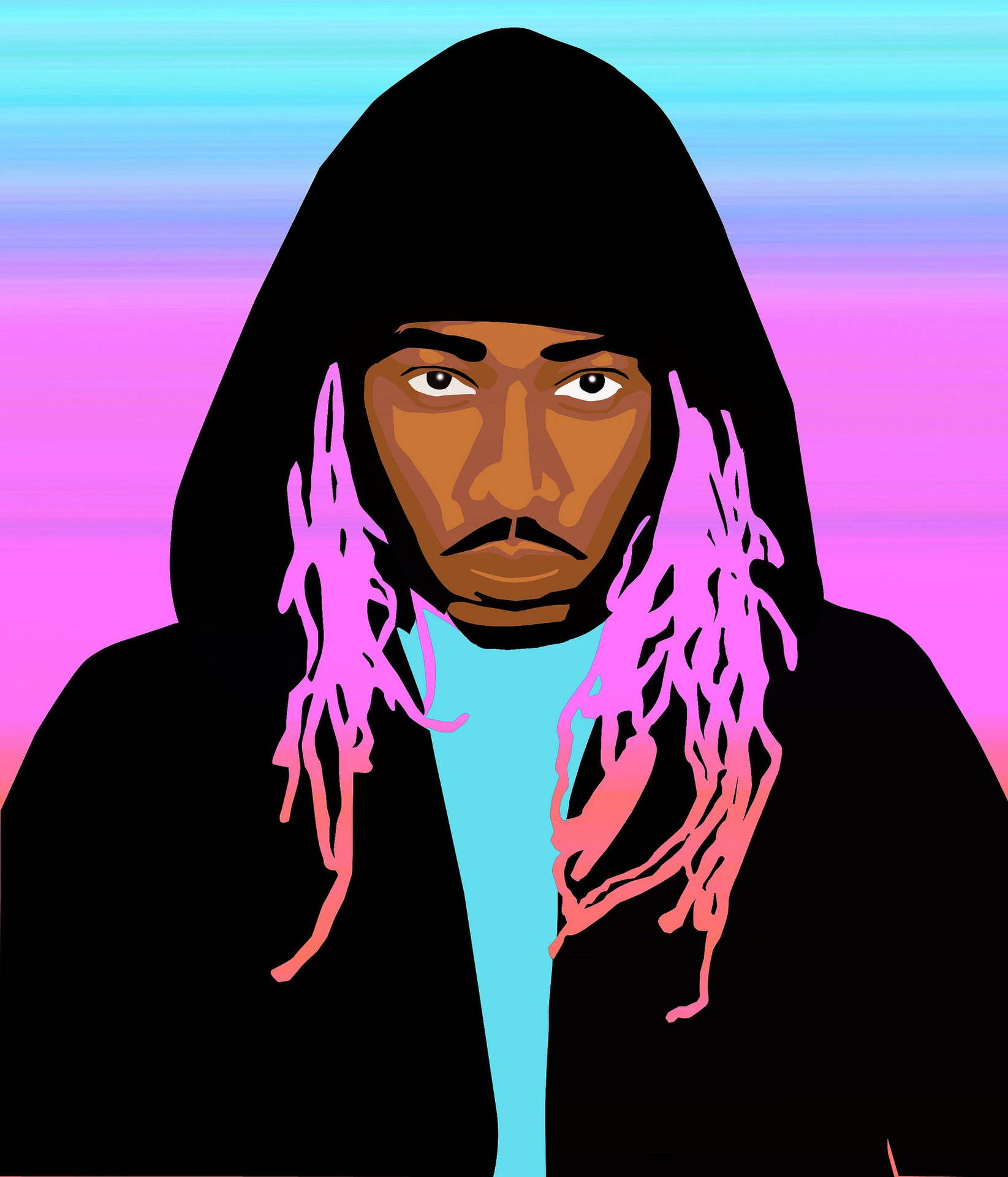 Download Future Rapper Pink And Blue Art Wallpaper 