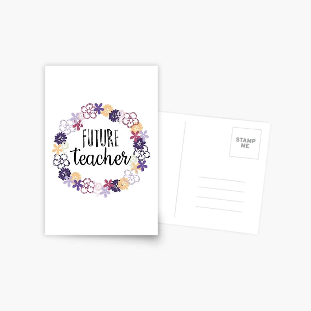 Future Teacher Floral Postcard Wallpaper