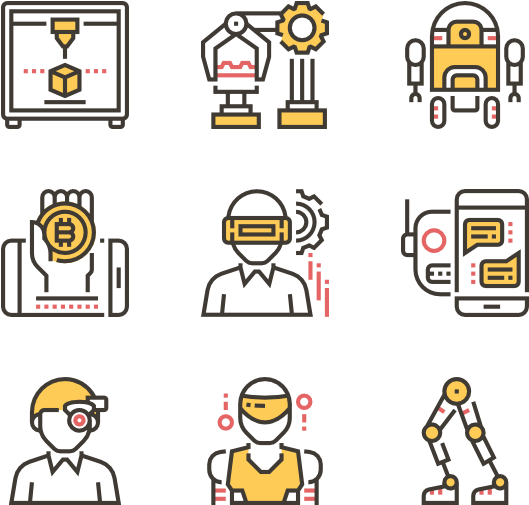 Future Technology Icons Set PNG