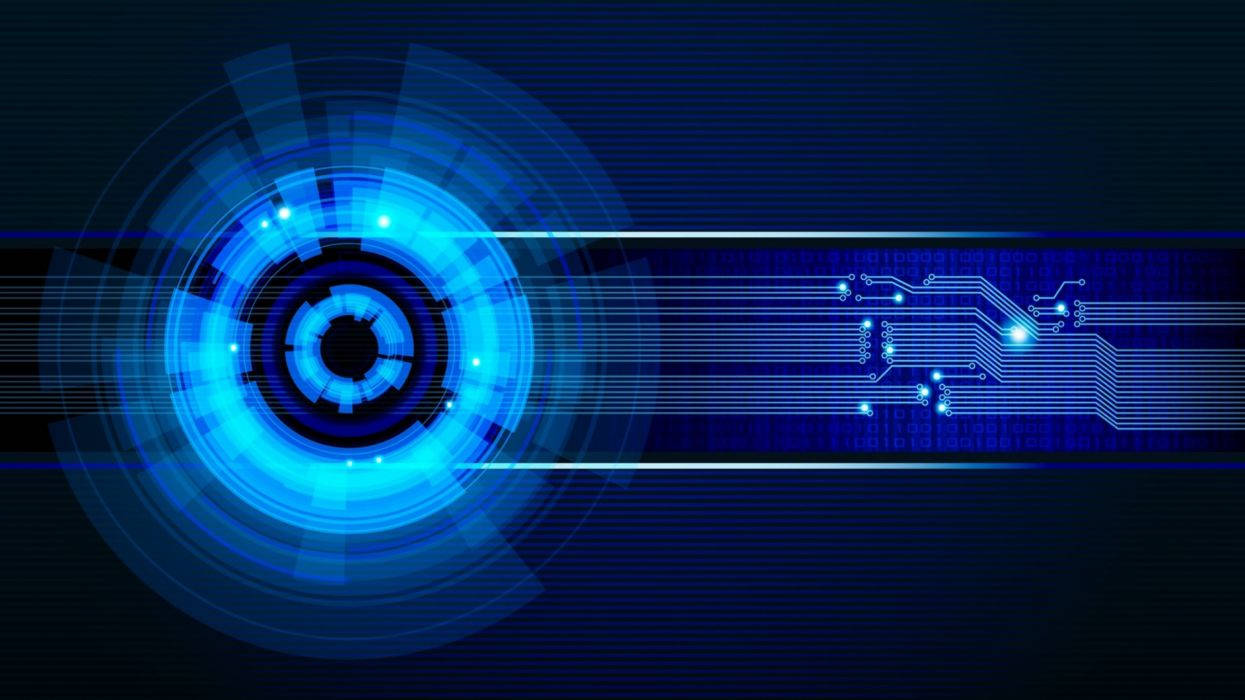 Futuristic Abstract Circle Technology In Blue wallpaper
