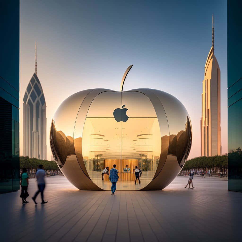 Futuristic Apple Store Design Wallpaper