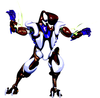 Futuristic Armored Robot PNG