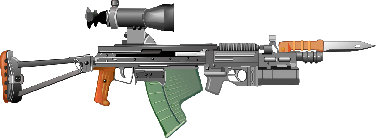 Futuristic Assault Rifle Concept PNG