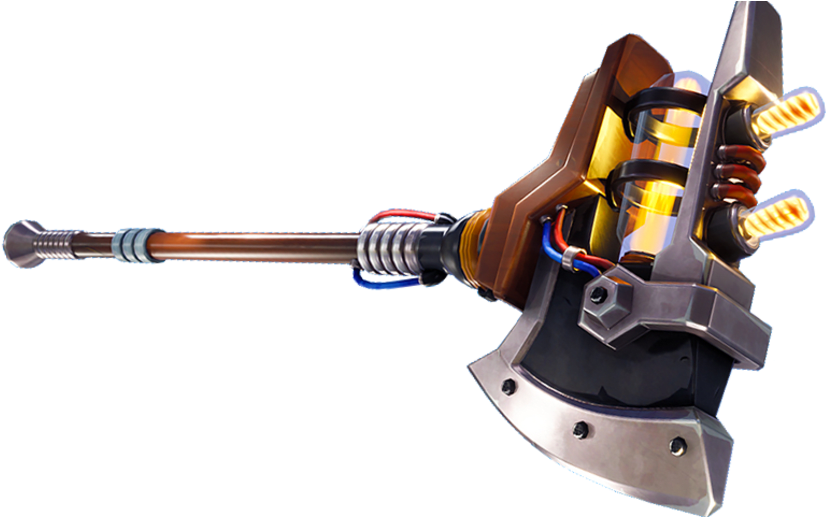 Futuristic Axe Weapon Design PNG