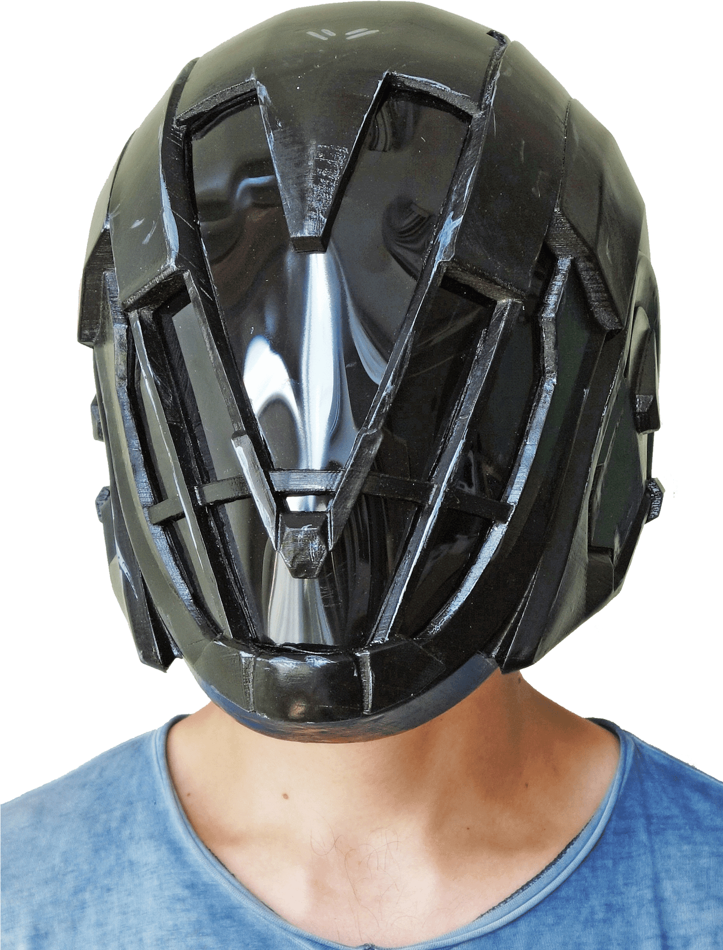 Futuristic Black Helmet Design PNG