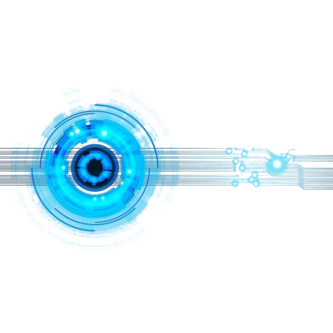 Futuristic Blue Eye Cybernetic Concept PNG