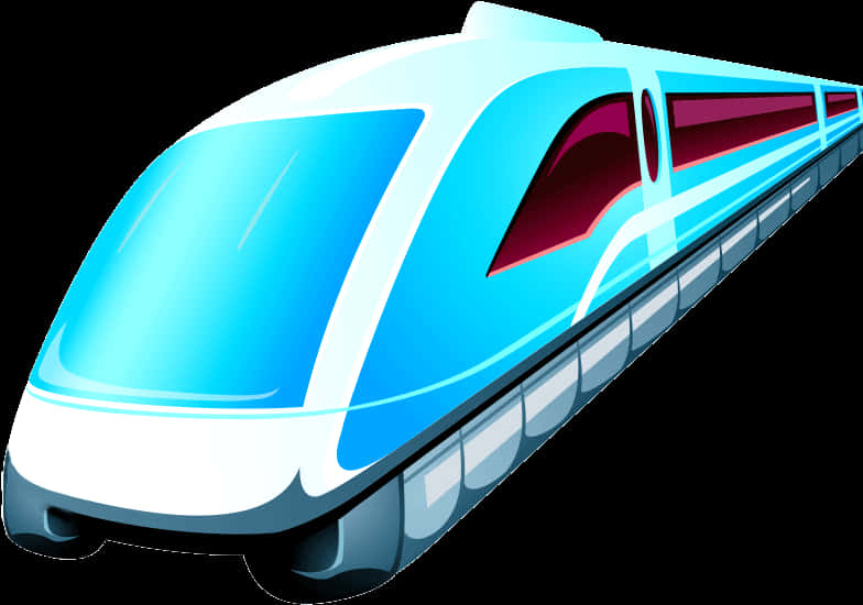 Futuristic Blue High Speed Train.png PNG