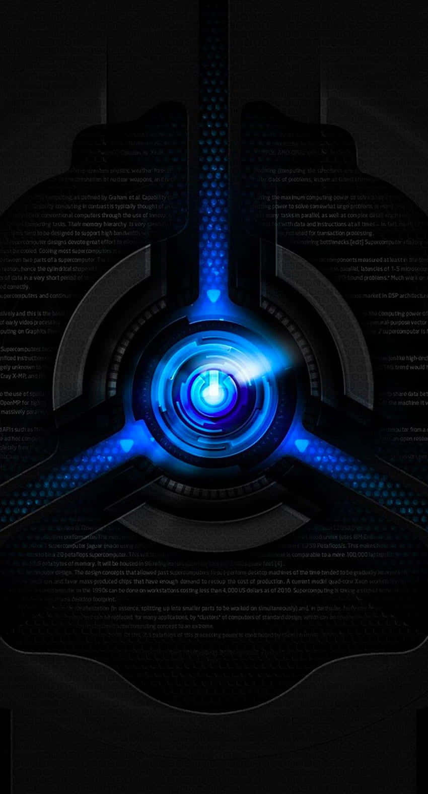 Futuristic Blue Power Core Design Wallpaper