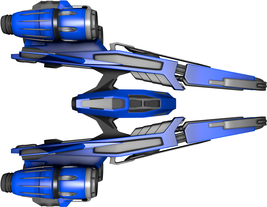Futuristic Blue Spaceship Design PNG