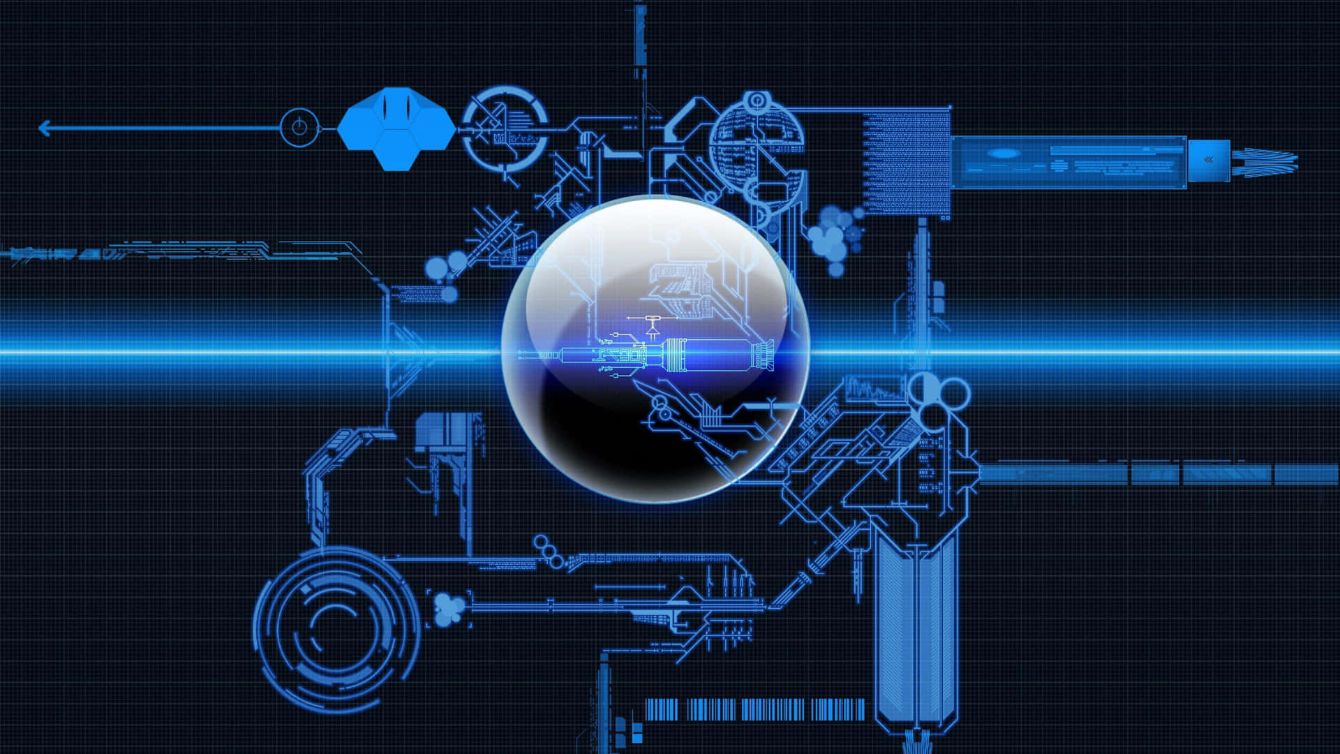 Futuristic Blueprint Design Wallpaper