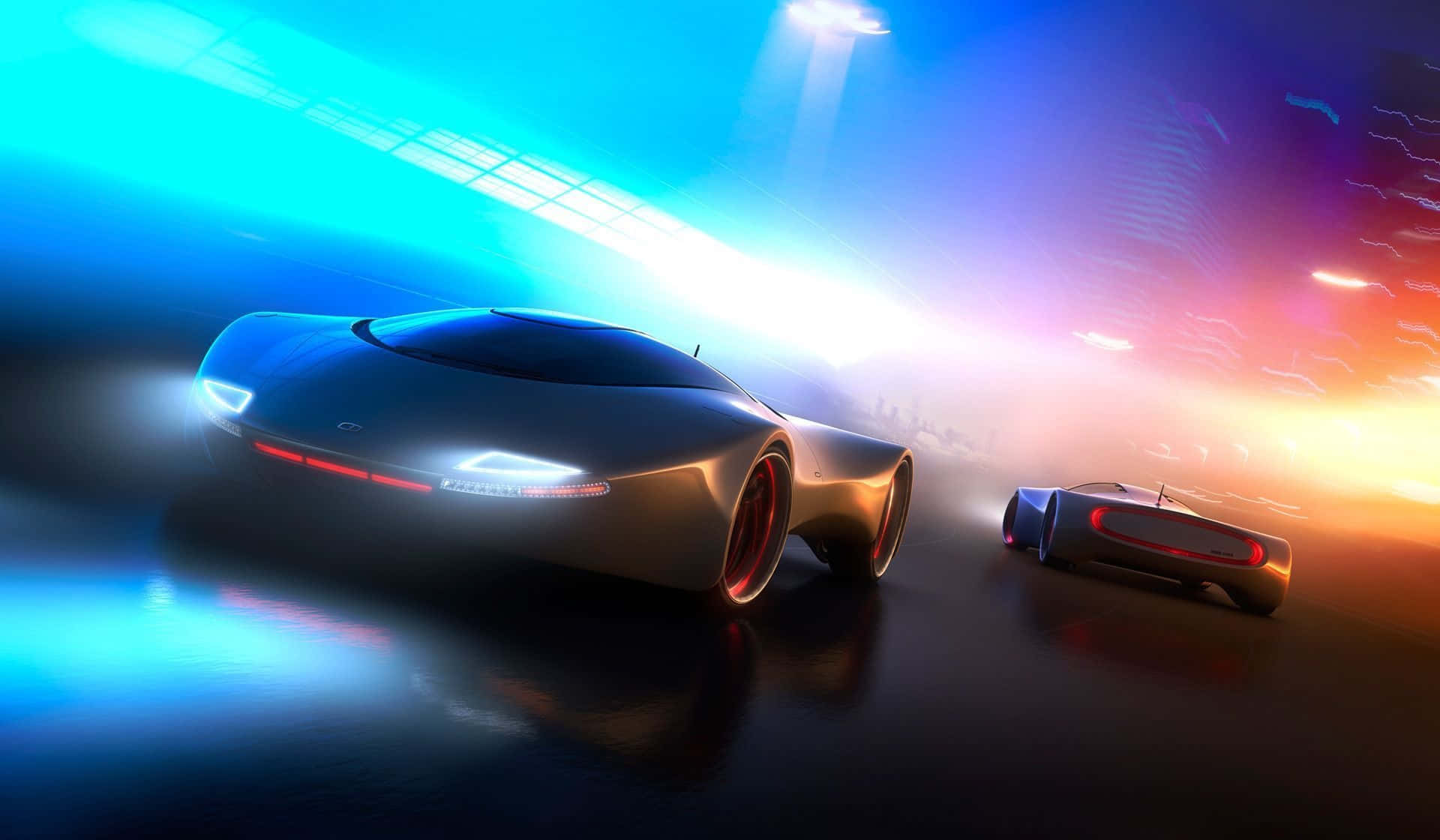 Download Futuristic Car Concepts Speeding Through City Wallpaper ...