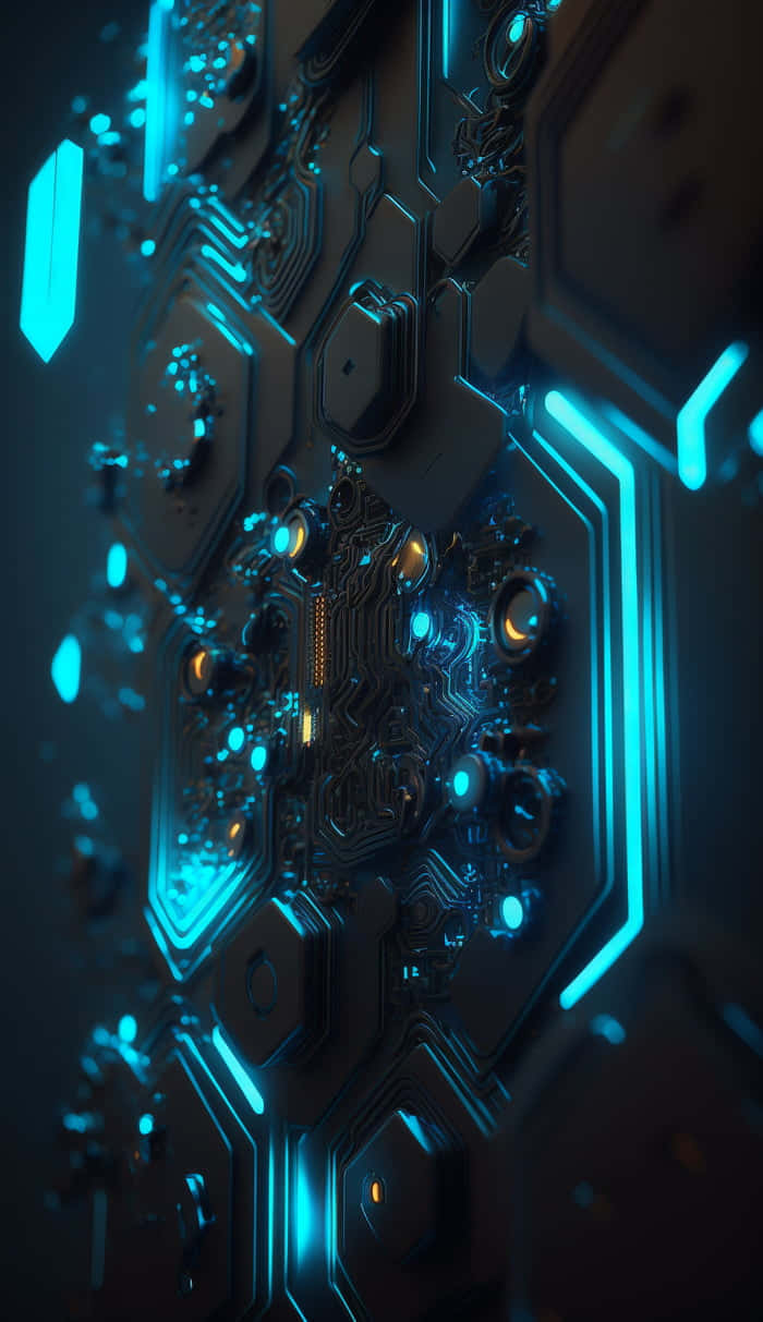 Futuristic Circuit Board Glow Wallpaper