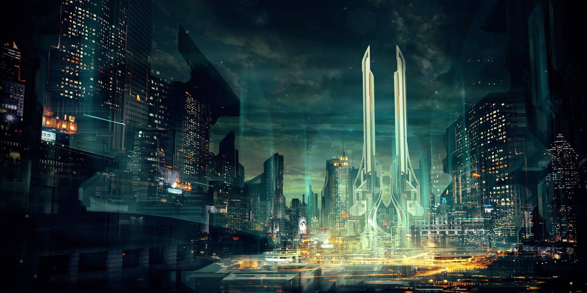 Futuristic City At Night