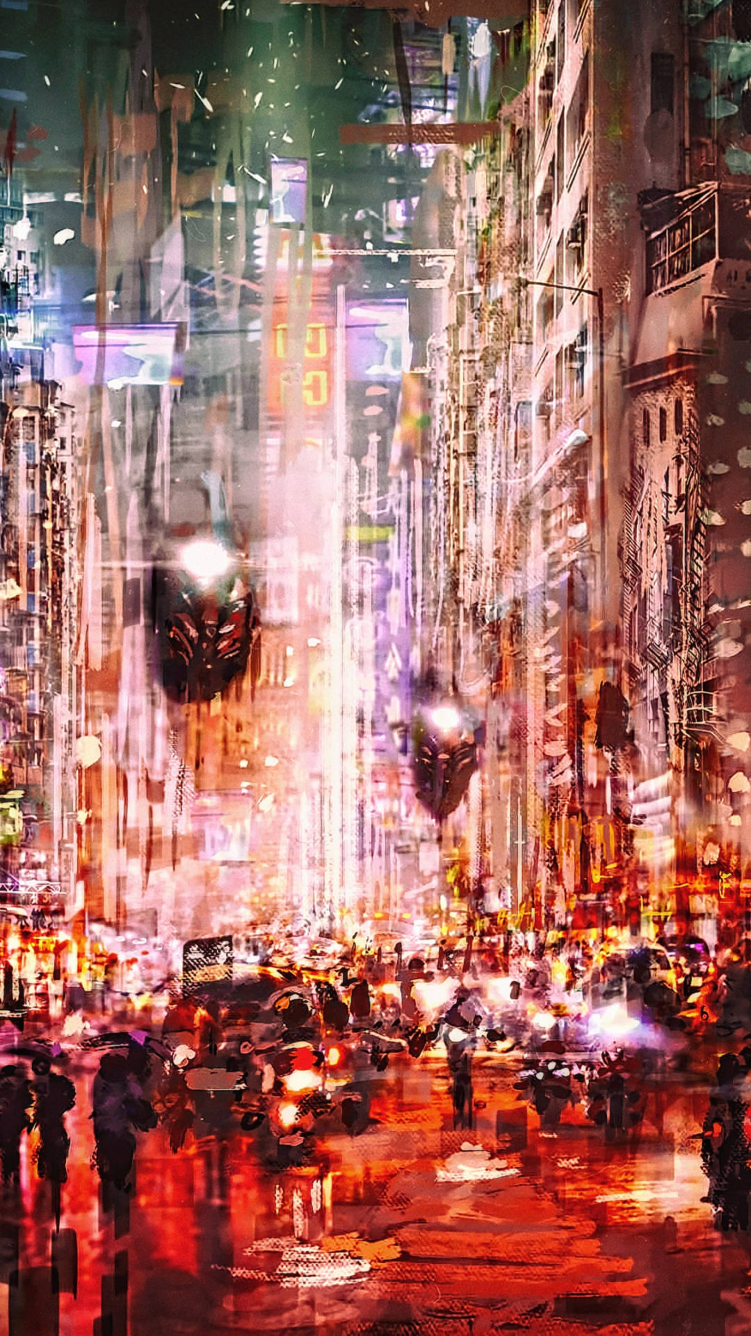 Futuristic City Night Cyberpunk Iphone X Wallpaper