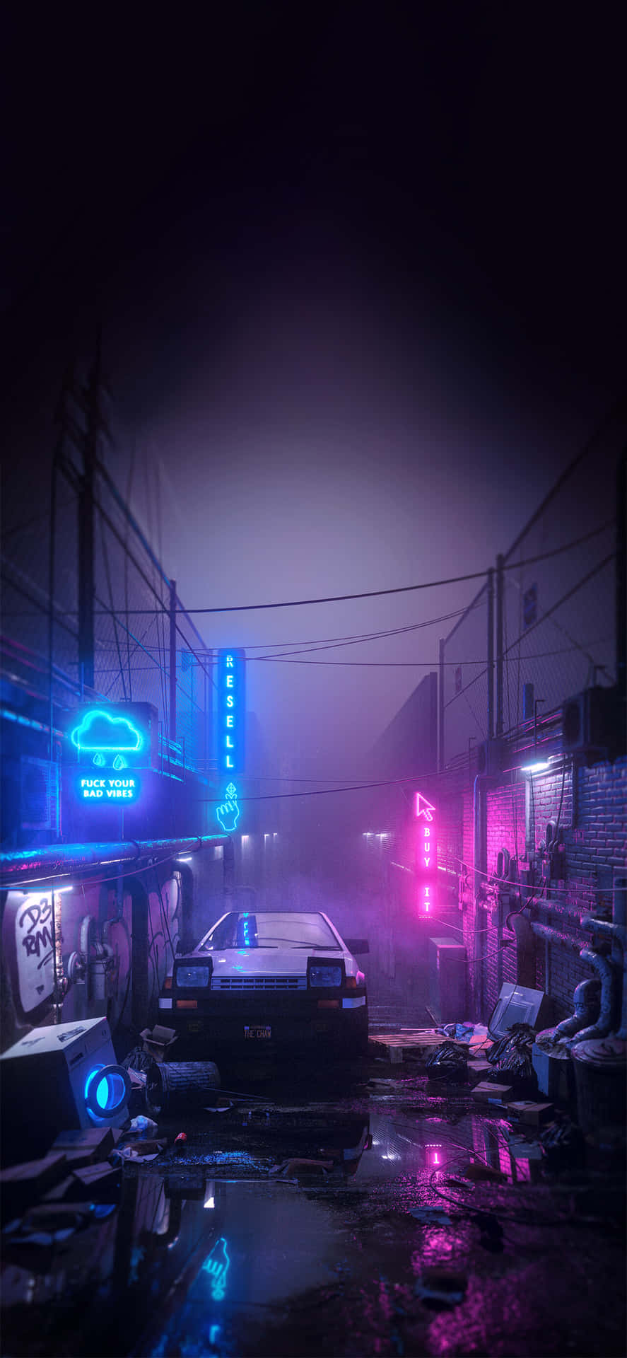 Futuristic City Night - Urban Cyberpunk Landscape