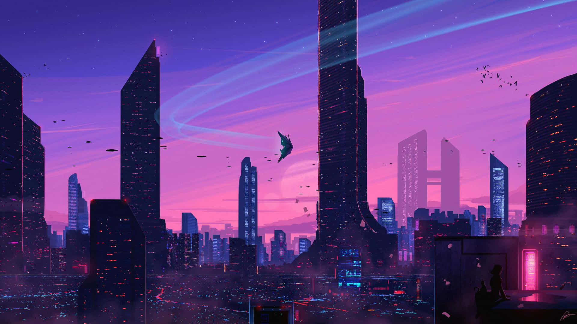 Futuristic_ Cityscape_at_ Twilight.jpg Wallpaper