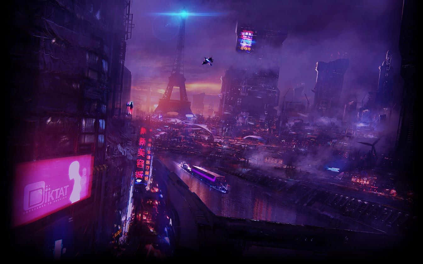 Futuristic_ Cityscape_ Dusk_ View.jpg Wallpaper