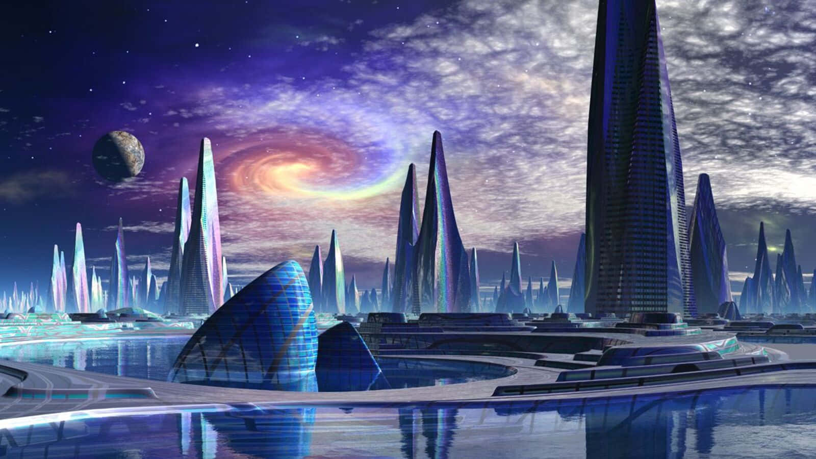 Futuristic Cityscape Utopia Wallpaper