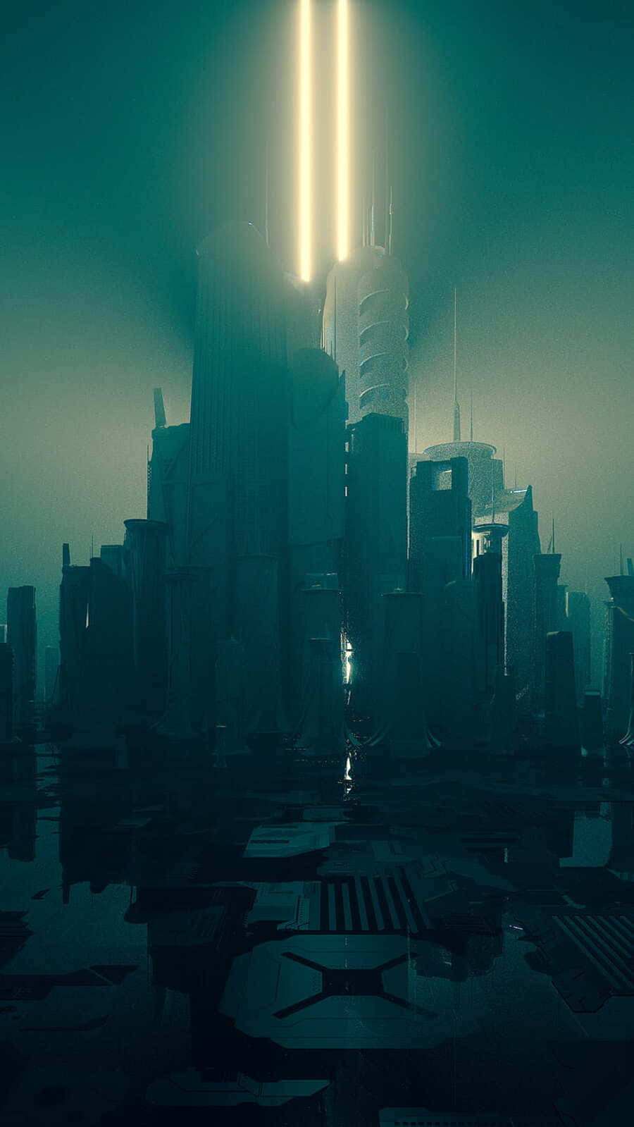Futuristic_ Cityscape_ Utopian_ Glow Wallpaper