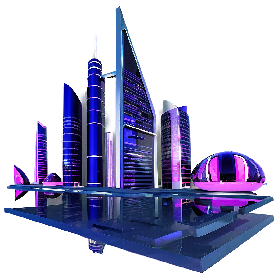 Futuristic Cityscape Visualization Png Jib PNG