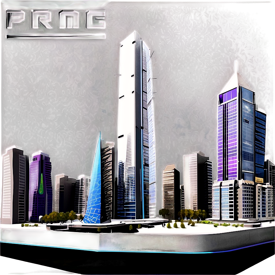 Futuristic Cityscape Visualization Png Mha28 PNG