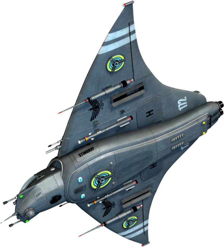 Futuristic Combat Jet Design PNG