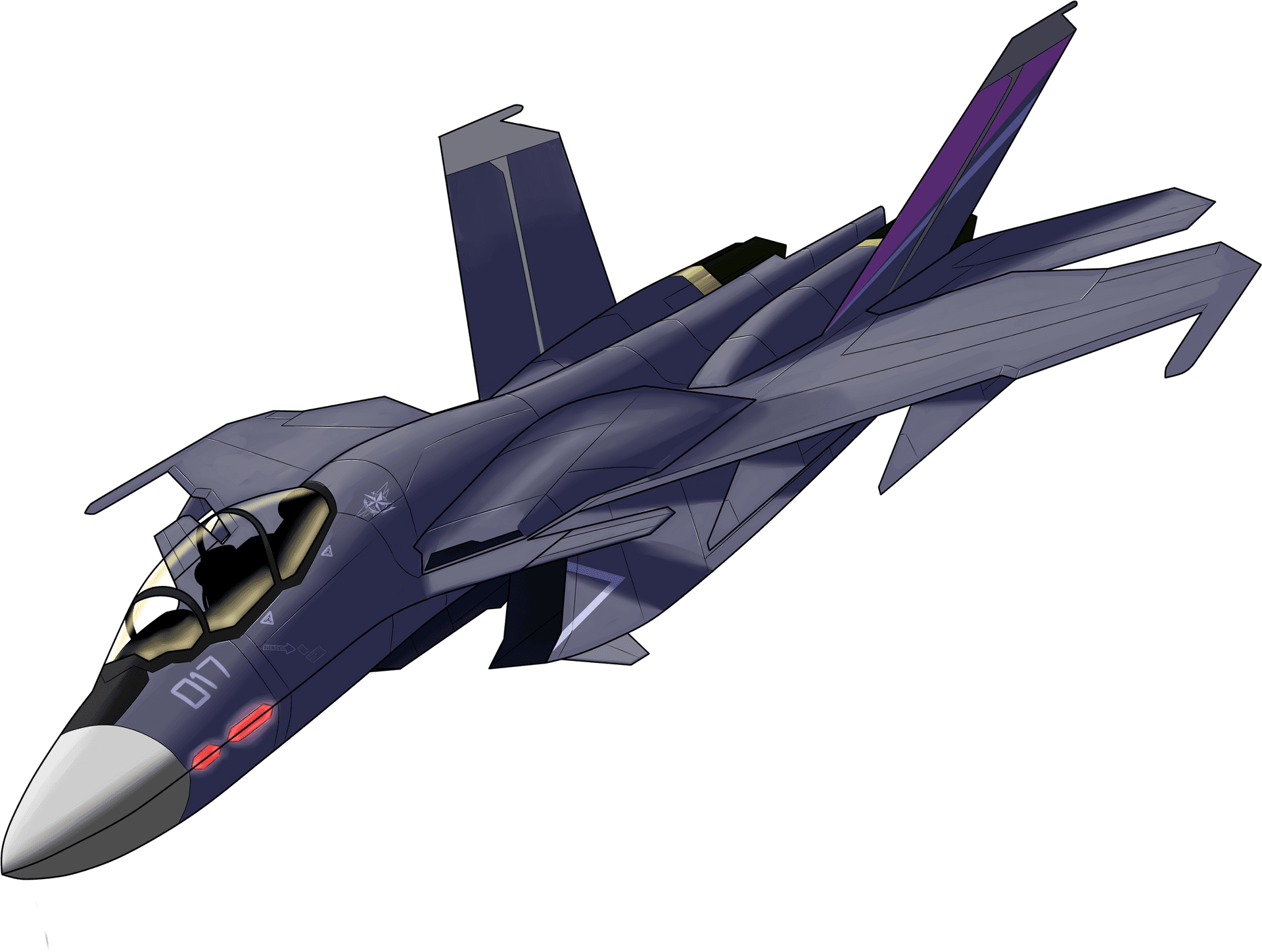 Futuristic Combat Jet Illustration PNG