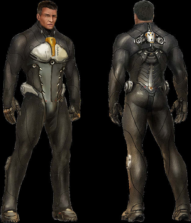 Futuristic Combat Suit Design PNG