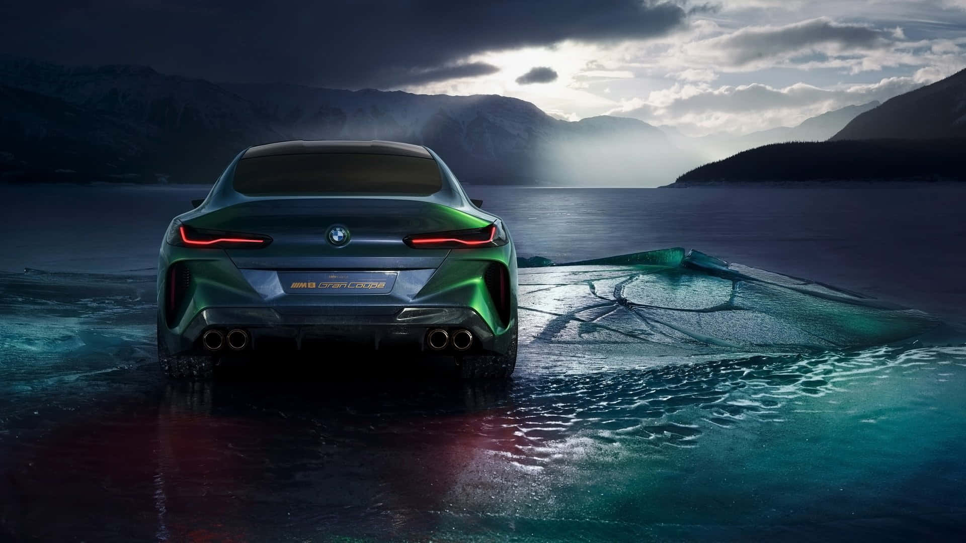 Futuristic Coupe Concept Overlooking Lake Wallpaper