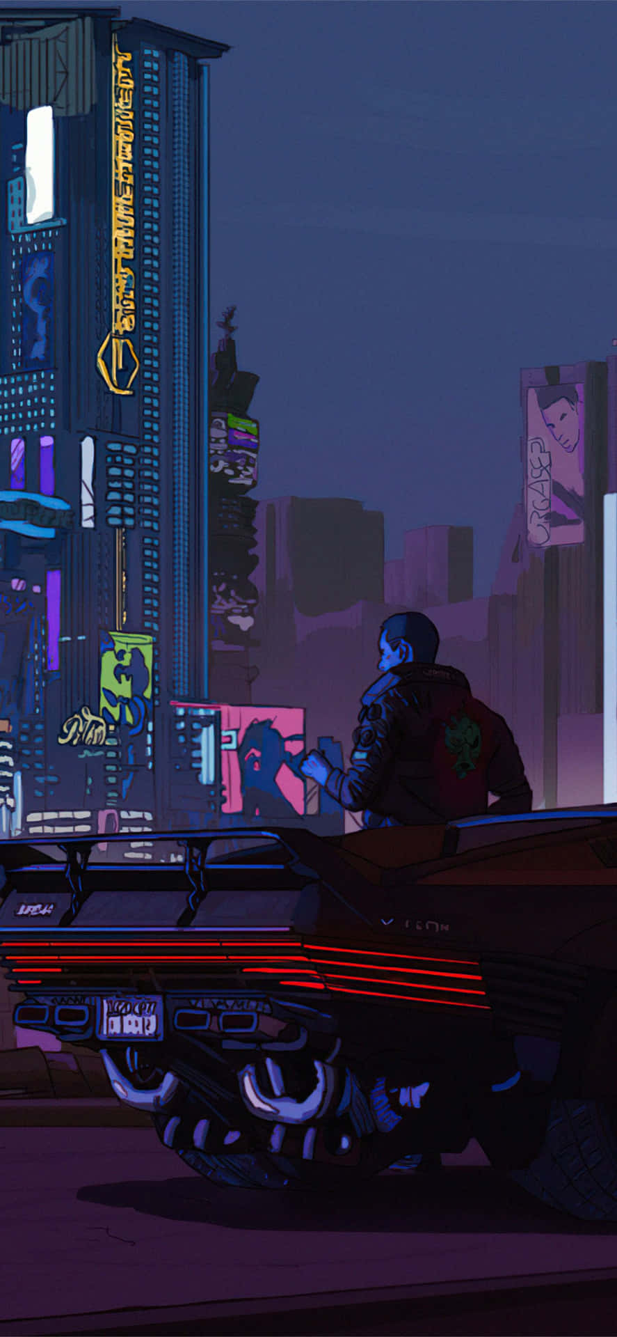 Futuristic Cyberpunk Cityscape In Neon Glow