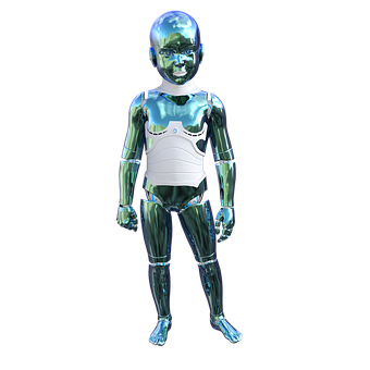 Futuristic Cyborg Character PNG