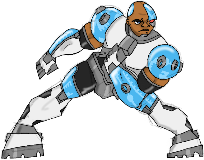 Futuristic Cyborg Character Illustration PNG