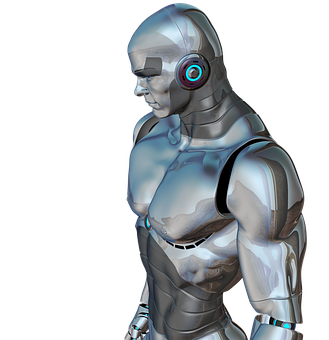 Futuristic Cyborg Profile PNG